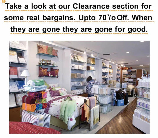 **CLEARANCE ITEMS AT VARIOUS DISCOUNTS**