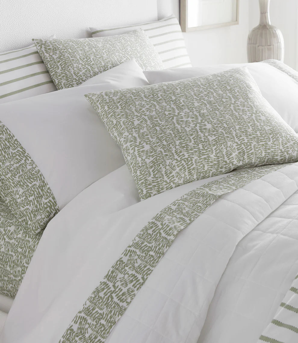 Fern Cuff Percale Flat Sheet by Peacock Alley
