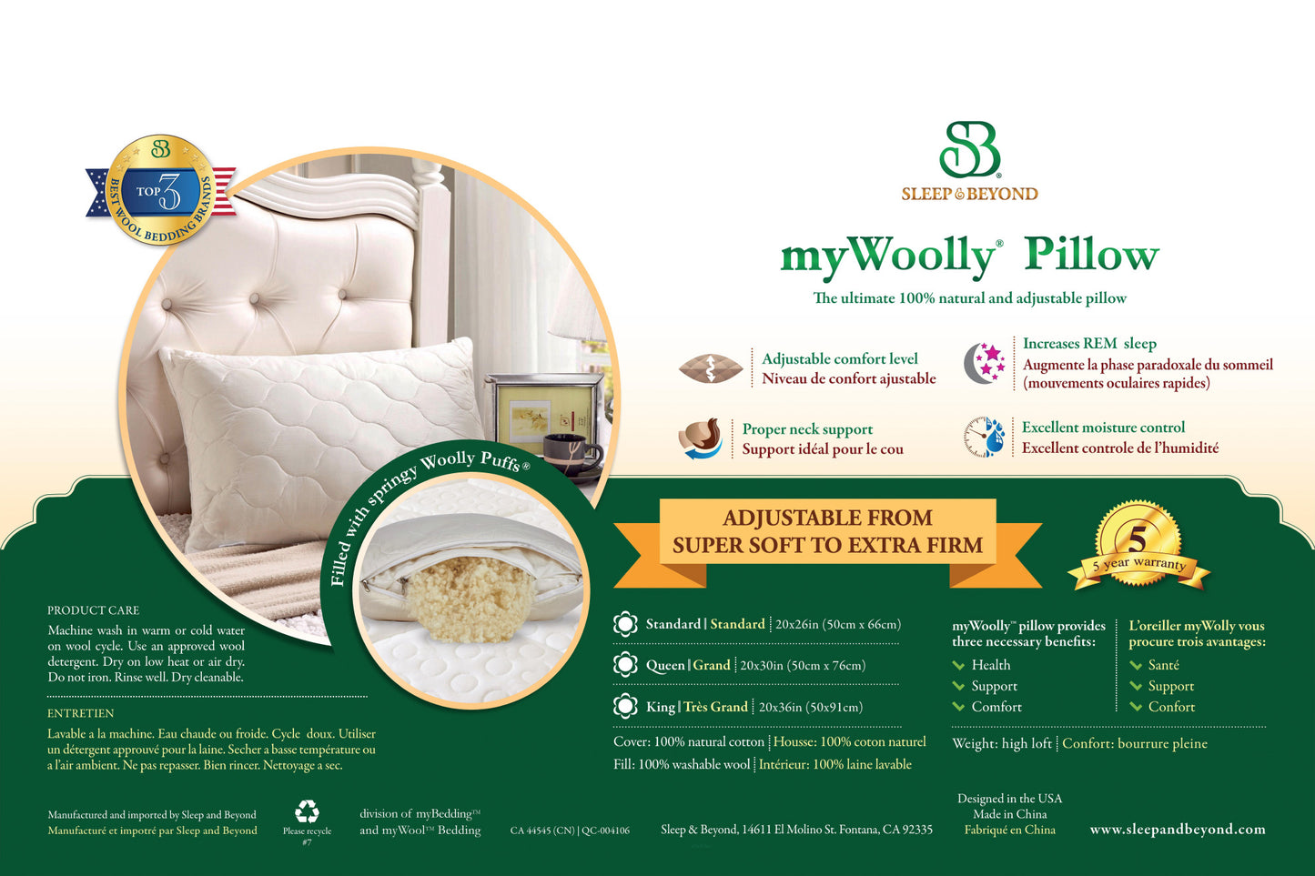 myWoolly Natural Pillow™ by S&B