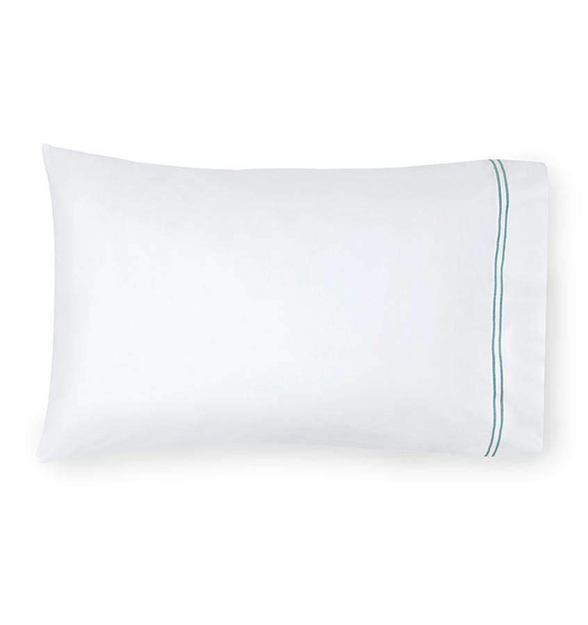 Pillowcases Grande Hotel Pillowcase Pair by Sferra Standard 22x33 / White/Aqua Sferra