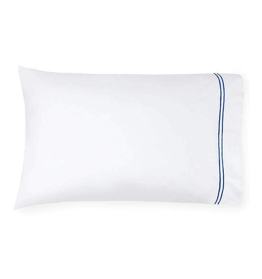 Pillowcases Grande Hotel Pillowcase Pair by Sferra Standard 22x33 / White/Cornflower Blue Sferra