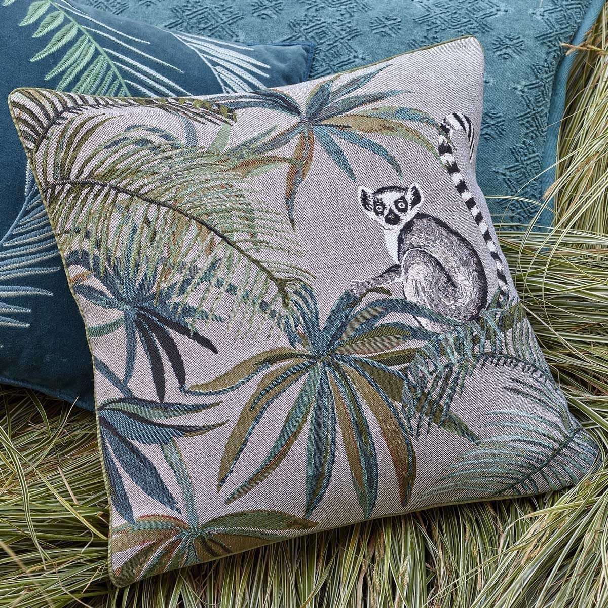 Decorative Pillows Iosis Japura Decorative Pillow by Yves Delorme Curaco (with lemur) Yves Delorme