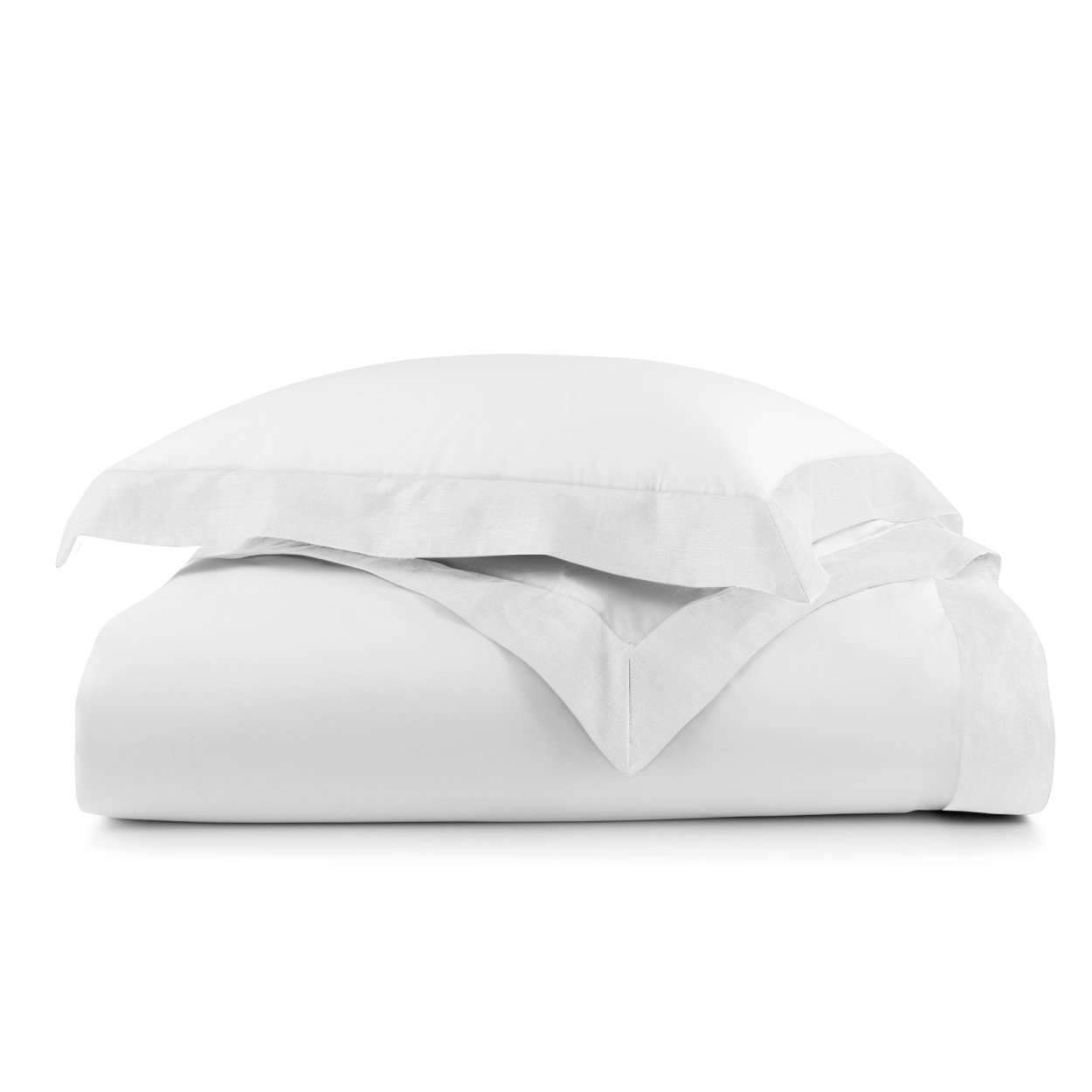 Duvet Covers Mandalay Linen Cuff Duvet Cover by Peacock Alley Twin / White Peacock Alley