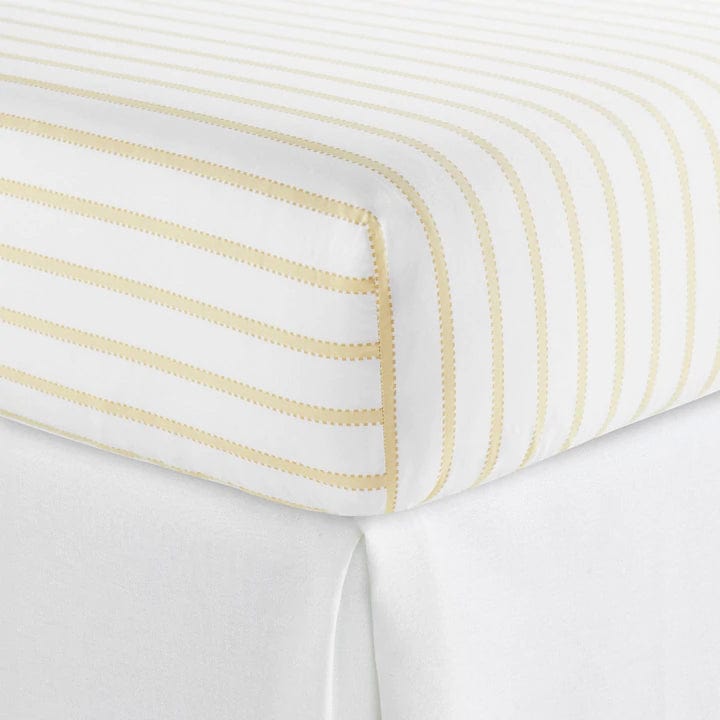 Fitted Sheets Ribbon Stripe Percale Fitted Sheet by Peacock Alley QUEEN / HONEY Peacock Alley