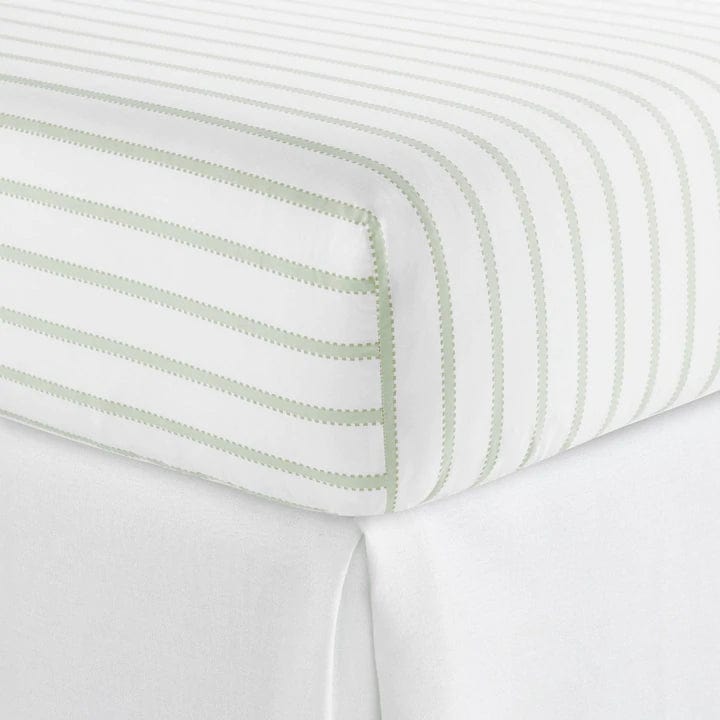 Fitted Sheets Ribbon Stripe Percale Fitted Sheet by Peacock Alley QUEEN / OLIVE Peacock Alley