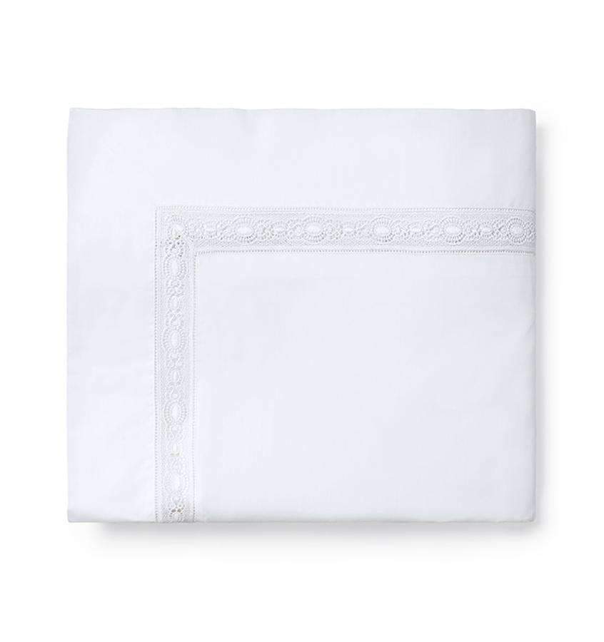 Flat Sheets Giza 45 Lace Flat Sheet by Sferra Queen 96x114 / White Sferra