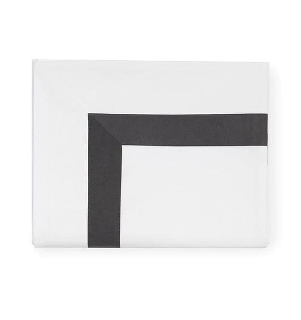 Flat Sheets Orlo Flat Sheet by Sferra Queen 96x114 / White/Charcoal Sferra