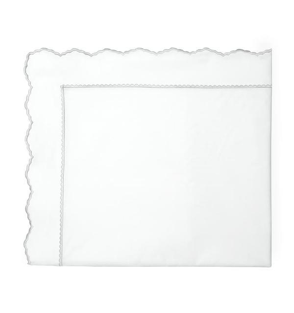Flat Sheets Pettine Flat Sheet by Sferra Twin / White/Tin Sferra