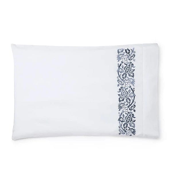 Pillowcases Saxon Pillowcase Pair by Sferra King 22x42 / White/Indigo Sferra
