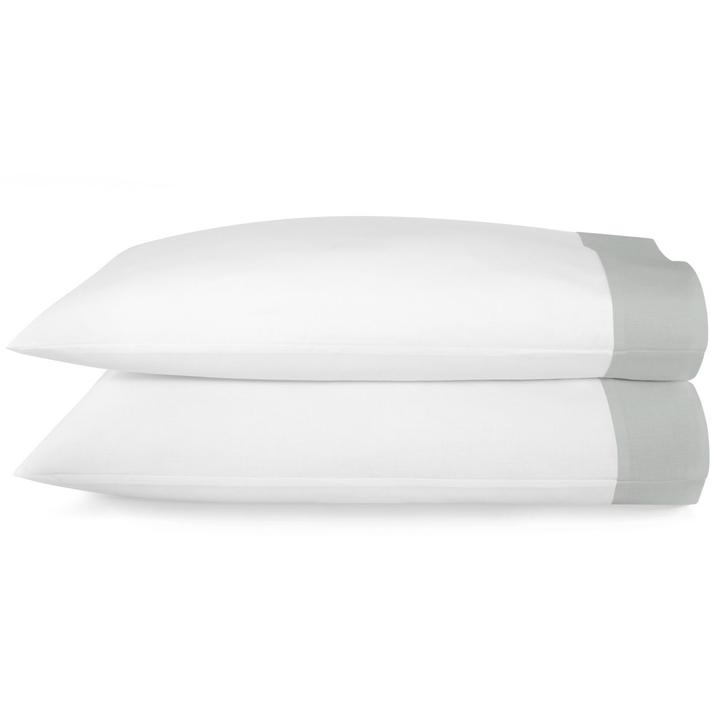 Pillowcases & Shams Mandalay Linen Cuff Percale Pillow Cases by Peacock Alley Standard - 20" x 30" / Mist Peacock Alley