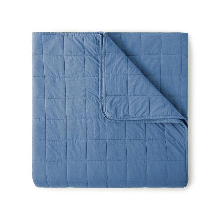 Quilted Coverlets 4 Square Quilted Coverlet by Peacock Alley Twin / Denim Peacock Alley
