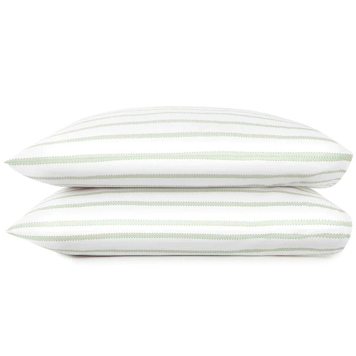 Shams Ribbon Stripe Percale Sleeping Shams by Peacock Alley QUEEN / OLIVE Peacock Alley