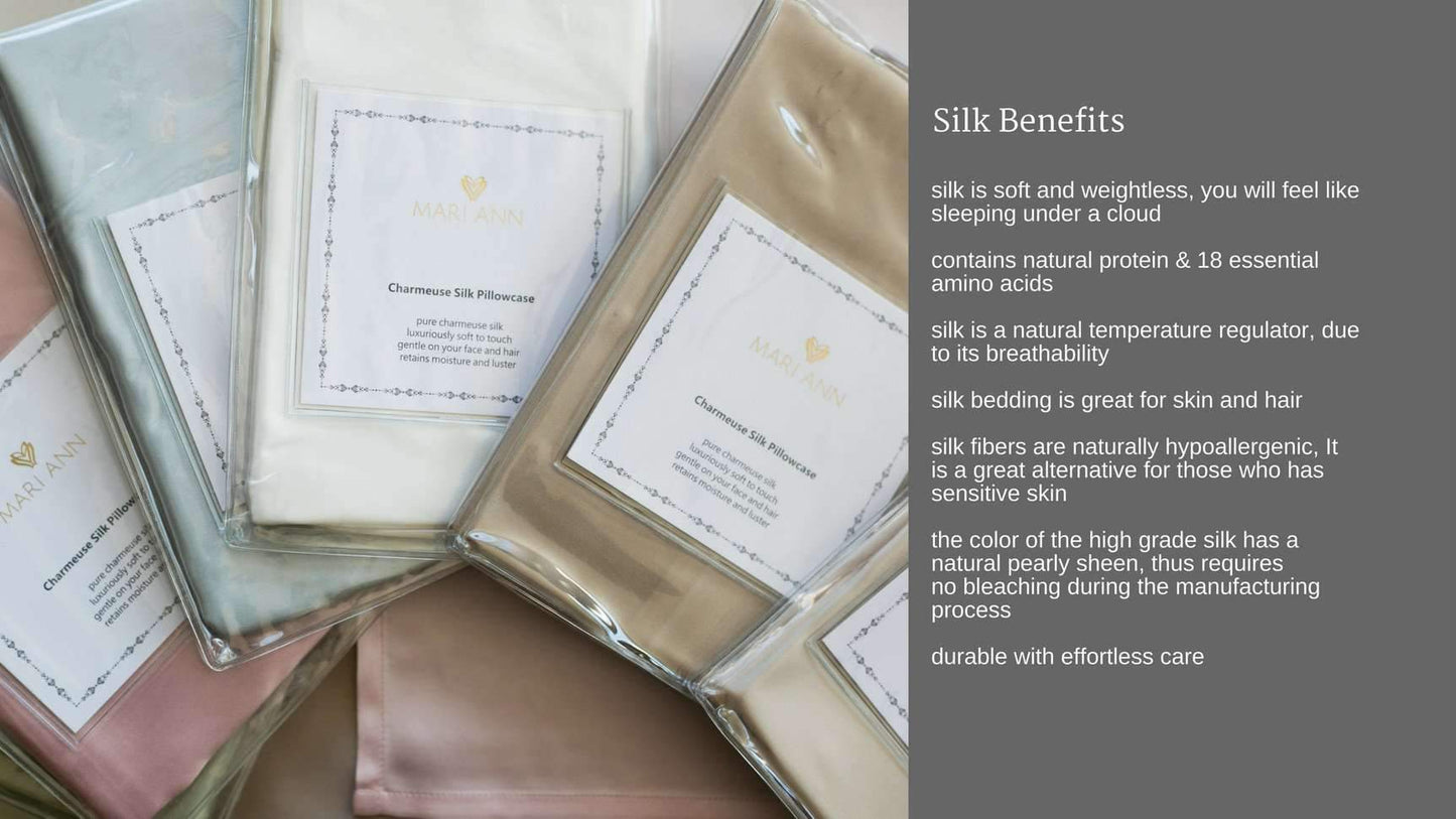 Silk Pillowcases Silk Charmeuse Pillowcase by Mari Ann Mari Ann