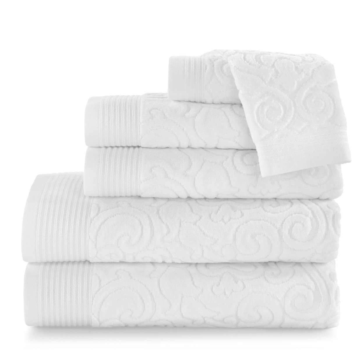 Towels Park Avenue Bath Collection by Peacock Alley Wash Cloth 12x12 / White Peacock Alley